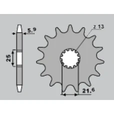ПЕРЕДНЯ ЗІРКА CHT 565 16 (A4250565160) 565 16 (E427-16) SUZUKI GS500E '89-'93 (E427-16, 565-16) (JTF565.16)