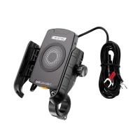 BIKETEC PRO КРОНШТЕЙН ДЛЯ МОТОЦИКЛА NA ТЕЛЕФОН DUAL Z ЗАРЯДНИЙ ПРИСТРІЙ INDUKCYJNA I USB-C (EL)