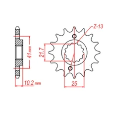 ПЕРЕДНЯ ЗІРКА MTX PARTS CHT 345 15 HONDA NX 650, FX 650, YAMAHA XT 660, FMX (JTF308.15) (LANC. 520)