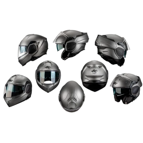 KAPPA 2024\/12 ШОЛОМ KV55 SOLID SZCZEKOWY MODULOWY (FLIP-BACK) Z БЛЕНДА КОЛІР ЧОРНИЙ MATT РОЗМІР 63 \/ XXL (УПРАВЛІННЯ ECE 22R06) - зображення 2