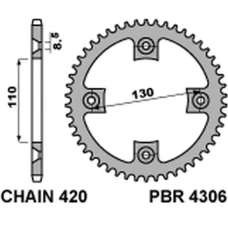 ЗАДНЯ ЗІРКА PBR 4306 55 HONDA CR 80/85 (JTR215.55)* (LANC. 420)