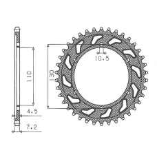 SUNSTAR ЗІРОЧКА ЗАД 4385 47 YAMAHA R6 '06-'15, MT-09 '14-'15 (+3), SUZUKI GSXR 750 '11-'15, SUZUKI GSX R 600 '11-'15 (JTR1876.47) (LANC. 525) (438547JT)