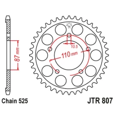 JT ЗІРОЧКА ЗАД 828 49 SUZUKI GSF 650 BANDIT '07-15, GSX 650 '08-16, GSF/GSX 400 BANDIT '90-92, SV 650 '99-13 (82849JT) (LANC. 525)
