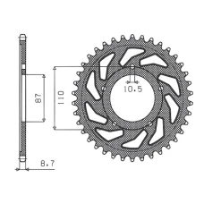 SUNSTAR ЗІРОЧКА ЗАД 824 47 SUZUKI GSF 600 95-04, GSF 650 05-06 (JTR829.47) (LANC. 530) (82447JT)