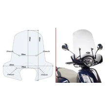 KAPPA СТІКЛО KYMCO LIKE 125 (17-18) PRZEZROCZYSTA 49,5 X 65,5 CM - POTRZEBNE КРІПЛЕННЯ A6109AK