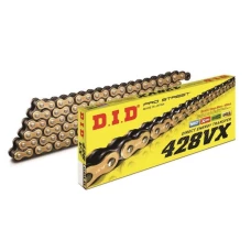 DID ЛАНЦЮГ ПРИВІДНИЙ 428VXGB-122 (122 ЛАНКИ) O-RING ЗОЛОТИЙ (ВІДКРИТИЙ + КРИШКА)