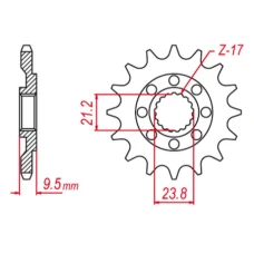 ПЕРЕДНЯ ЗІРКА GROSSKOPF CHT 342 14 HONDA CR 250 '88-'08, CRF 450 '02-'22,CRF 250R '22-'23, CR 500, TRX 450/700 '04-'09 (JTF284.14)