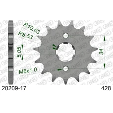AFAM 2026/04 ШЕСТЕРНЯ ПЕРІД 2037 17 HONDA XLR 125 CBR 125 (+2), CLR 125 (JTF1264.17) (LANC. 428)