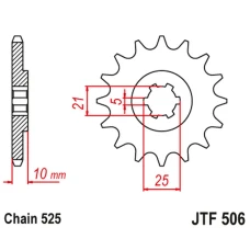 ПЕРЕДНЯ ЗІРКА JR CHT 506 14 KAWASAKI S1 250 '73-75' KH 250 '75-82' (50614JT) (LANC. 525) ПІД ЗАМОВЛЕННЯ