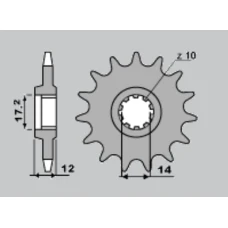 ПЕРЕДНЯ ЗІРКА CHT 553 14 GILERA 50 91-96 (599-14) (LANC.415)
