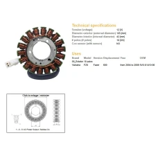 DZE UZWOJENIE ГЕНЕРАТОР STATOR YAMAHA FZ6 FAZER '04-09 (OEM 5VX-81410-00)