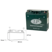 LANDPORT АКУМУЛЯТОР SLA12-22 12V/22AH SEALED BMW (+4AH) 180X75X165 BEZOBSLUGOWY - ZALANY (2)