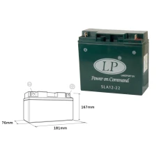 LANDPORT АКУМУЛЯТОР SLA12-22 12V/22AH SEALED BMW (+4AH) 180X75X165 BEZOBSLUGOWY - ZALANY (2)