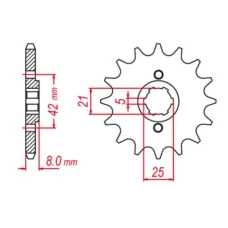 ПЕРЕДНЯ ЗІРКА GROSSKOPF CHT 575 15 YAMAHA XT 600 '83-'89, TT600 '83-'97 (+1) (JTF575.15)