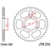 ЗАДНЯ ЗІРКА JR 251 47 HONDA NSR 50\/75 '89-'93 (25147JT) (LANC. 420) - зображення 1