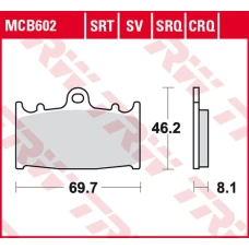 TRW LUCAS ZF КОЛОДКИ ДИСКОВІ ТОРМОЗНІ KH158 SINTER TRACK HUSABERG FS 450 '03-'05, FS 650 '01-'05, KAWASAKI ZZR 500 '90-'05, SUZUKI RGV 250 '91-'95, GSX-R 400 '88-'90, GSX-R 750 '00-'03 ПЕРІД