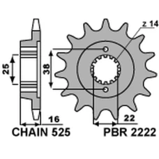 PBR ЗІРОЧКА ПЕРІД 2222 14 18NC DUCATI 796 10-12 (LANC. 525)
