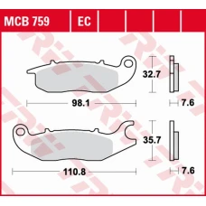 TRW LUCAS ZF КОЛОДКИ ДИСКОВІ ТОРМОЗНІ KH375 ECO ORGANIC HONDA CBF 125 '09-'16, CBR 125R '04-'17, Z 125 MONKEY '18-, RIEJU NKD 125 '08-'10, RS-2 125 '06-'10 ПЕРІД