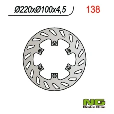 NG ДИСК ТОРМОЗНИЙ ЗАД KAWASAKI KX 125 '89-'02, KX 250 '92-'95, KDX 200/220, KLX300/650R (220X100X4,5) (6X6,5MM)