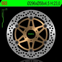 NG ДИСК ТОРМОЗНИЙ ПЕРІД HONDA CB 600F/S HORNET 00-06 (296X58X4,5) (6X6,5MM) GL 1800 01-16