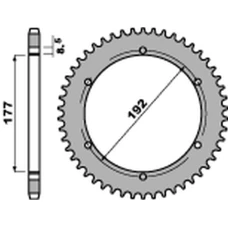 ЗАДНЯ ЗІРКА PBR 223 54 F HUSQVARNA WR 250 '83-'84, WR/CR 250 '80, WR 350 '81-'88, WR/CR 400 '81-'89, CR 400/430 '81-'83 (JTR223.54) (LANC. 520)