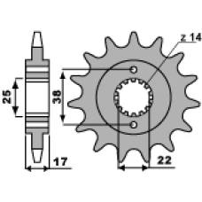 PBR ЗІРОЧКА ПЕРІД 2094 15 18NC DUCATI 900 MONSTER I.E. 00-02 (LANC. 520)