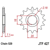 JT ЗІРОЧКА ПЕРІД 432 11 SUZUKI RM 125 '92-'07, RMZ 250 '10-'12 (43211JT) (LANC. 520)