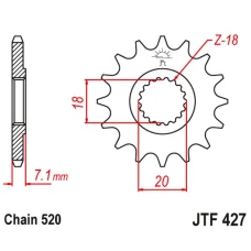 JT ЗІРОЧКА ПЕРІД 432 11 SUZUKI RM 125 '92-'07, RMZ 250 '10-'12 (43211JT) (LANC. 520)
