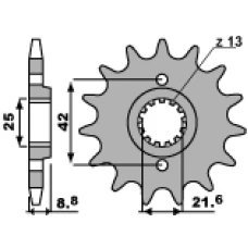 PBR ЗІРОЧКА ПЕРІД 523 15 18NC KAWASAKI KLR600/650 '84-'90 (LANC. 520) (JTF516.15)