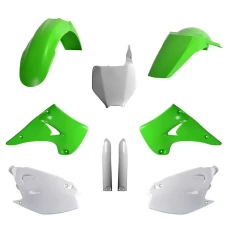 POLISPORT КОМПЛЕКТ ПЛАСТІКОВ (ПОВНИЙ KIT) KAWASAKI KX 125/250 '03 W КОМПЛЕКТІ TABLICA ПЕРІД (8660800002) I КРИШКИ AMORTYZAROROW (8395000001) КОЛІР ЗЕЛЕНИЙ OEM