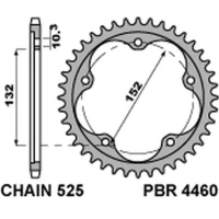 PBR ЗІРОЧКА ЗАД 4460 43 ( СТАЛЬ HARTOWANA ) MV AUGUSTA 800/910/920/989/990/1000 04-16 (ЛАНЦЮГ 525)