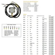 DZE РЕГУЛЯТОР НАПРУГИ BMW R60/75/65/80/90/100, MOTO GUZZI 650/750/850/1000 '75-'95 (12321244409, 12311244063) (ESR450)