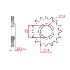 ПЕРЕДНЯ ЗІРКА MTX PARTS CHT 2149 15 YAMAHA 250 TRICKER '06-'08, YBR 250 '08-'11 (JTF1594.15) (LANC. 428)