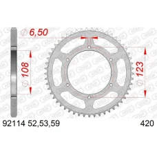 AFAM 2026/06 ШЕСТЕРНЯ ЗАД 4412 52 APRILIA RS 50 '06-'14, DERBI GPR 50 '04-'13, SENDA SM 50 '07-'12 (LANC.420) (JTR1133.52)