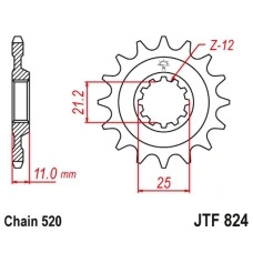 ПЕРЕДНЯ ЗІРКА JR CHT 727 17 HUSQVARNA 4T (72717JT) (LANC. 520)