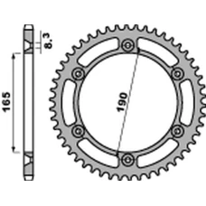 ЗАДНЯ ЗІРКА PBR 896 45 C45 KTM 125/250/350 ENDURO '87-'90, MX 420/495 '81-'84, MX 500 '85-'93, LC4 600 '88-'92 (JTR896.45) (LANC.520)