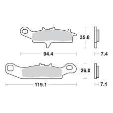SBS КОЛОДКИ ДИСКОВІ ТОРМОЗНІ KH349 OFF-ROAD SINTER КОЛІР ЗОЛОТИЙ ПІДХОДИТЬ DO: KAWASAKI KFX 450 '07-'15, KVF 650 BRUTE FORCE '05-'11, PRAIRE '01-'03, HFX 700 V-FORCE '04-'13, SUZUKI 700 QUADRUNNER, TWIN PEAKS ;04-'06  ПРАВАЯ ПЕРІД