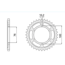 CHT ЗІРОЧКА ЗАД СТАЛЬНИЙ 816 48 SUZUKI GSXR1100, GSXR750 (92-95) (JTR816.48)* (LANC. 530) - ZAMIENNA Z 825 48 (816-48)