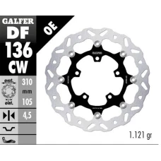 GALFER НОВИЙ ТОВАР ДИСК ТОРМОЗНИЙ ПЕРІД HONDA CB 500X (ABS) '19-'21, CB 650R '19-'23; CBR 650R '19-'23 (WAVE FLOATING) (310X105X4.,5MM)