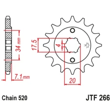 ПЕРЕДНЯ ЗІРКА JR CHT 266 14 HONDA CR 125 '79-'85 (26614JT) (LANC. 520)
