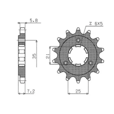 ПЕРЕДНЯ ЗІРКА SUNSTAR CHT 437 16 SUZUKI DR 600/650 (JTF437.16) (LANC. 520) (43716JT)