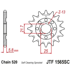 JT ЗІРОЧКА ПЕРІД 2141 14 KAWASAKI KXF 450 '06-20' KLX 450 '08-20' SAMOCZYSZCZACA (214114JT) (LANC. 520)