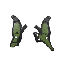 RACETECH (RTECH) 2025/12 КРИШКИ РАМИ (КОМПЛЕКТ) BI-MATERIAL СУПЕР GRIP YAMAHA T7 / TENERE 700 '19-'25, T7 WR / WORLD RAID 700 '22-'25 КОЛІР ЧОРНИЙ / ЗЕЛЕНИЙ ХАКІ