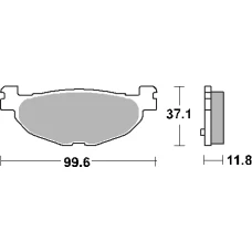 SBS АКЦІЯ КОЛОДКИ ДИСКОВІ ТОРМОЗНІ KH408 STREET CERAMIC YAMAHA YP 400 MAJESTYT '04-'13, XP 500 T-MAX '04-'11 КОЛІР ЧОРНИЙ ЗАД
