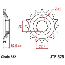 JT ЗІРОЧКА ПЕРІД 529 17 KAWASAKI ZX 10 B1-B3 TOMCAT '88-90' (52917JT) (LANC. 532)