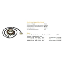 DZE UZWOJENIE ГЕНЕРАТОР STATOR KAWASAKI ZX-6R NINJA '09-16 ( OEM 21003-0083)