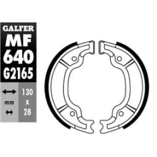 GALFER КОЛОДКИ БАРАБАННІ ДИСКОВІ ТОРМОЗНІ Y535 YAMAHA YBR 125/250 '05-, XV 125 VIRAGO '97-99, XVS 125/250 DRAGSTAR '00-, SP 125 MAJESTY '98-00, , YFM 200 '86-89, MBK BOOSTER / DOODO / SKYLINER 100/125/150 '00-,