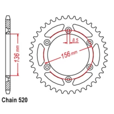CHT ПРОДАЖА ЗІРОЧКА ЗАД АЛЮМІНІЙ T7075 (ERGAL) 702 52 HUSQVARNA TE/TC 90-14, BETA 350/400/450 RR 4T, CAGIVA 125/250 WMX/WRK ENDURO КОЛІР СРІБНИЙ