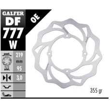 GALFER ДИСК ТОРМОЗНИЙ ПЕРІД KTM XC 105 '07-, SX 150 '15-'18, SX 85 '07-'20, HUSQVARNA TC 85 '14-'20 WAVE (219X95X3MM)