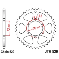 ЗАДНЯ ЗІРКА JR 829 42 SUZUKI DR 250 '82-87, SP 250 '82-85, DR 370 '78-79, SP 370 '77-82 (82942JT) (LANC. 520)